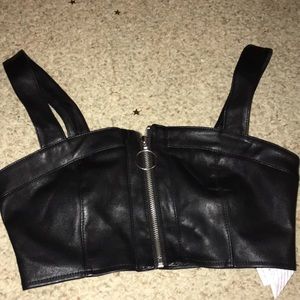 Forever 21 leather crop top